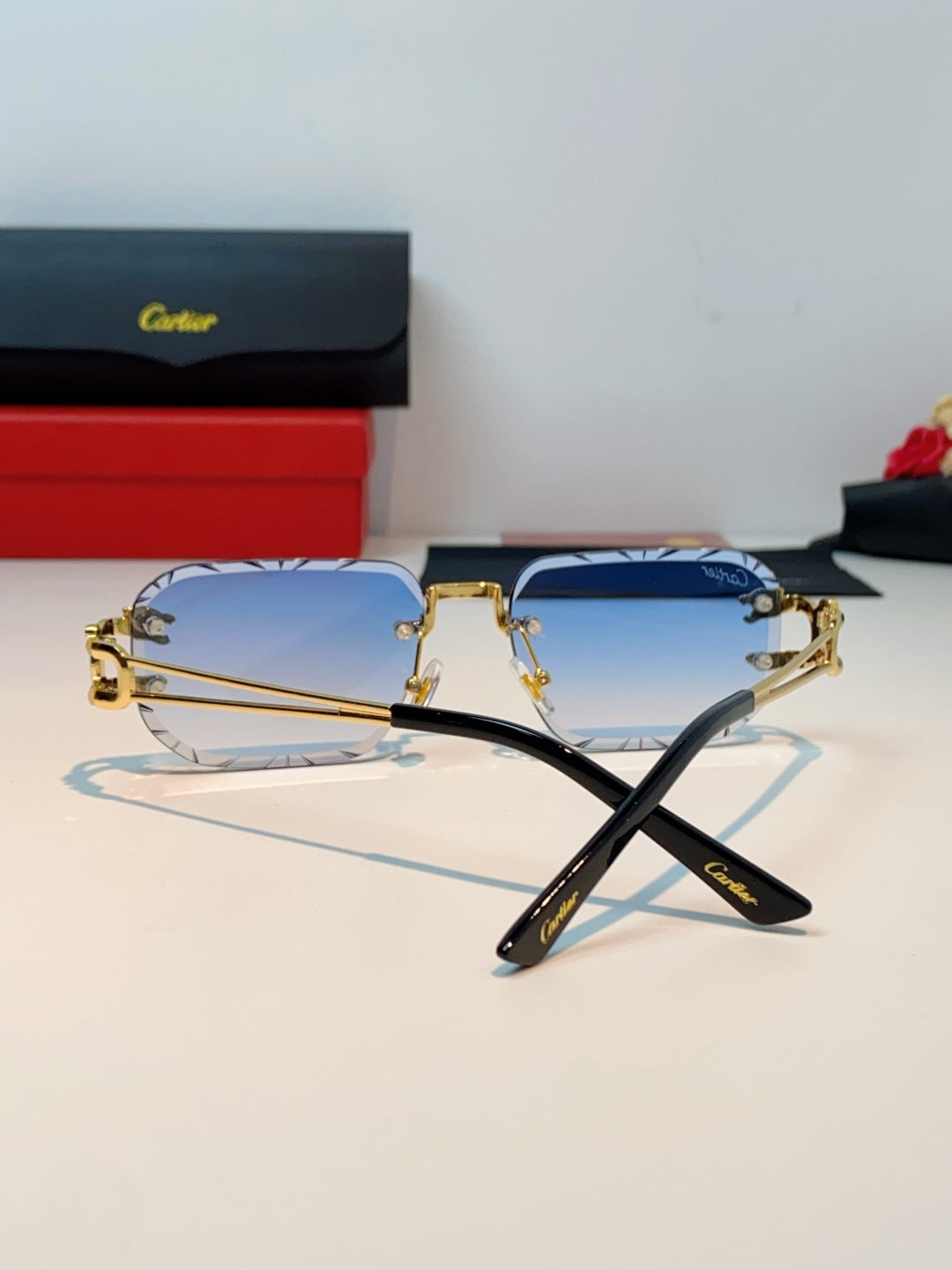 Cartier Square Blue Lens Sunglasses for Men & Women - 465753 - detail image 3