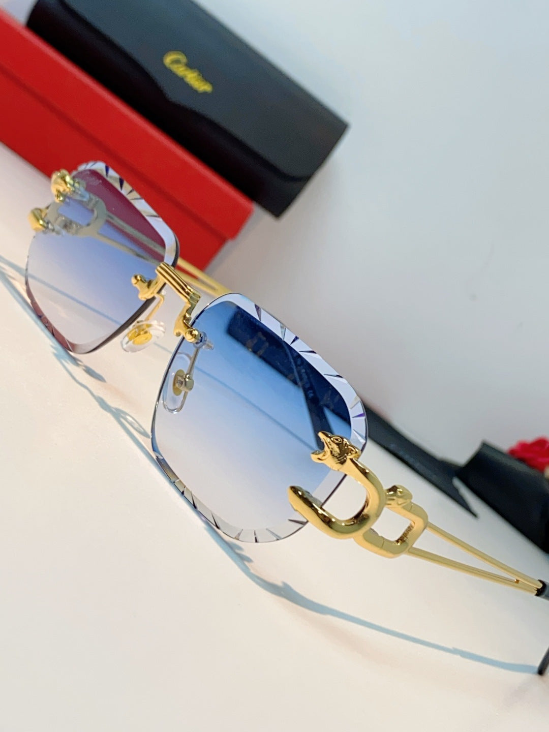 Cartier Square Blue Lens Sunglasses for Men & Women - 465753 - detail image 7