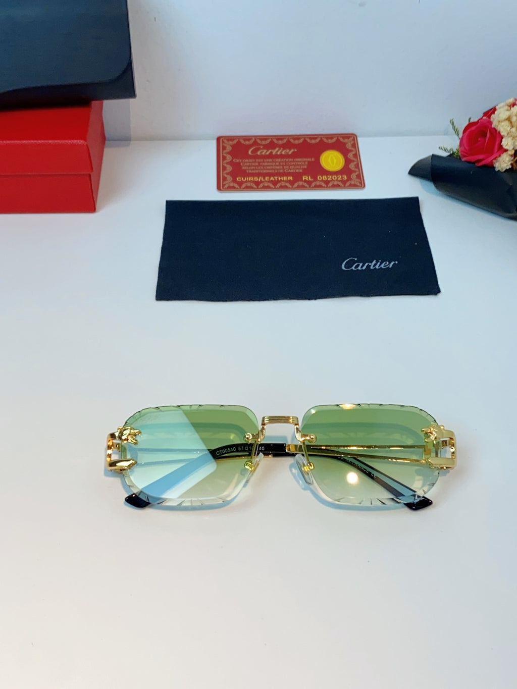Cartier Square Gold Lens Sunglasses for Men & Women - detail image 9
