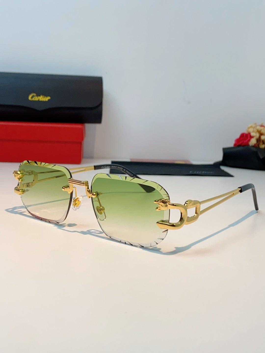 Cartier Square Gold Lens Sunglasses for Men & Women