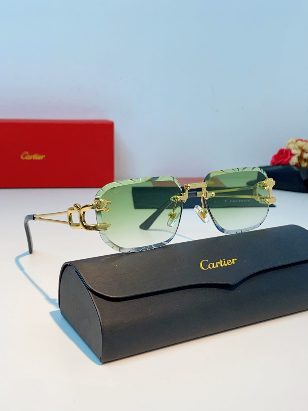 Cartier Square Gold Lens Sunglasses for Men & Women - detail image 10