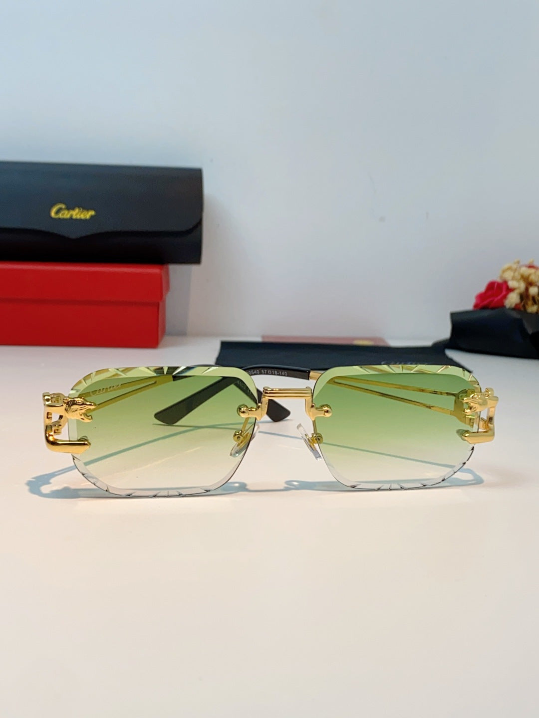 Cartier Square Gold Lens Sunglasses for Men & Women - detail image 2