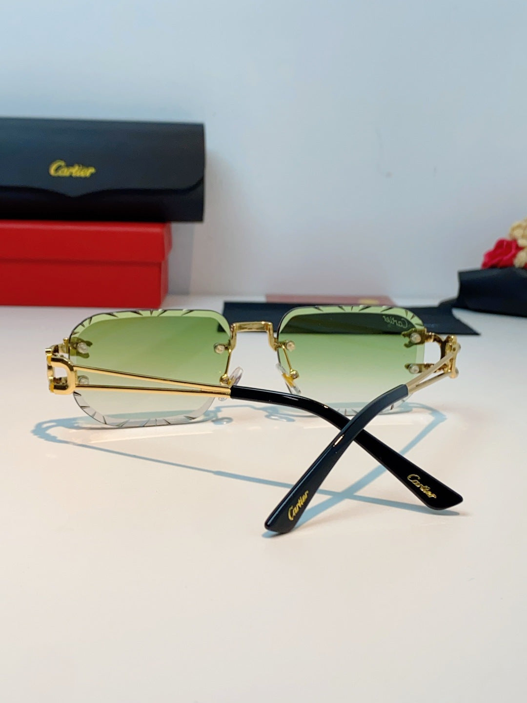 Cartier Square Gold Lens Sunglasses for Men & Women - detail image 3