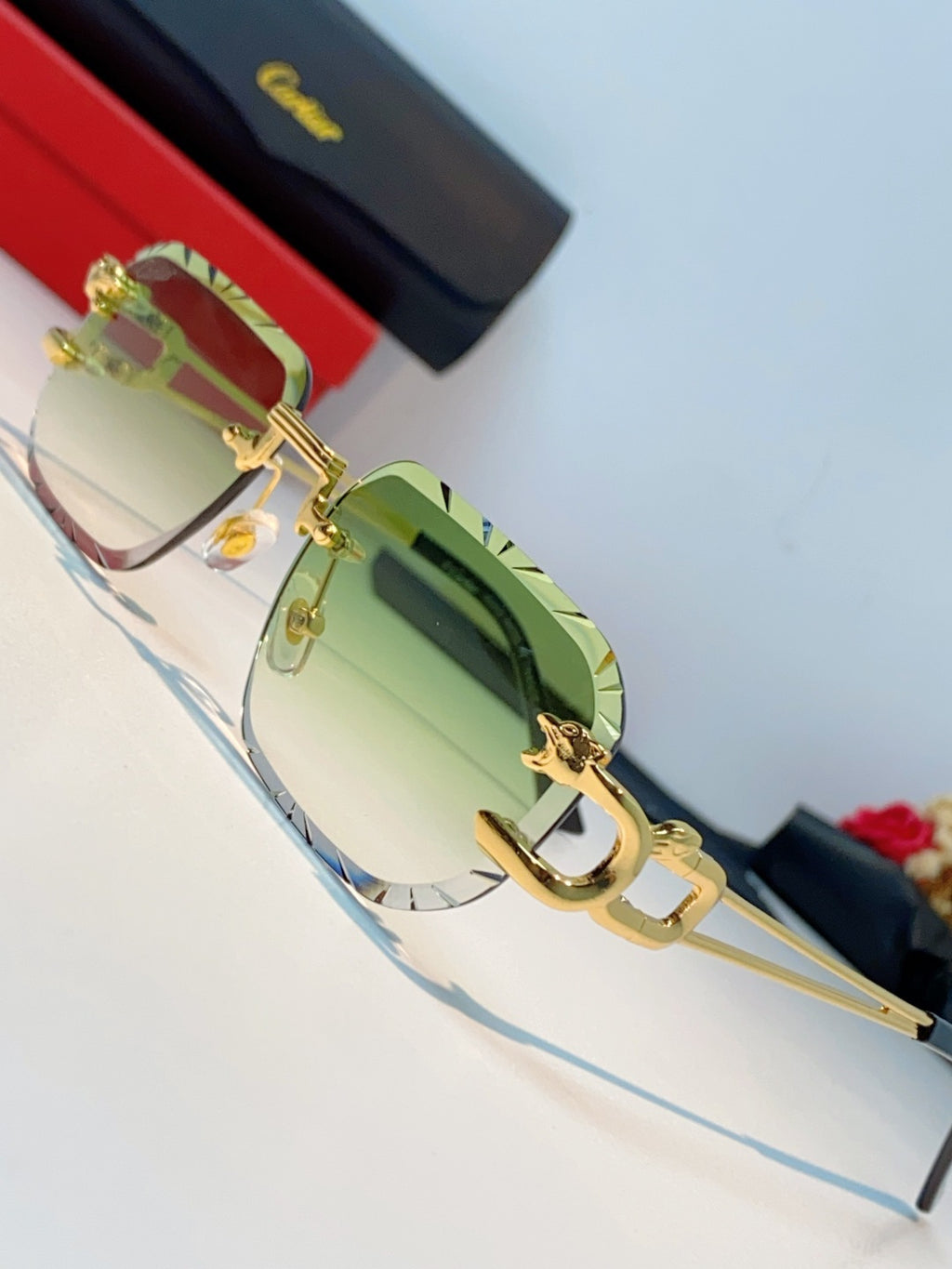 Cartier Square Gold Lens Sunglasses for Men & Women - detail image 7