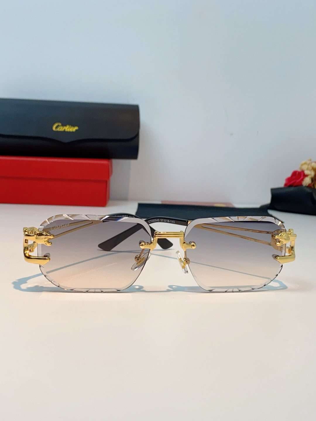Cartier Square Brown Lens Sunglasses for Men & Women - 465756 - detail image 2