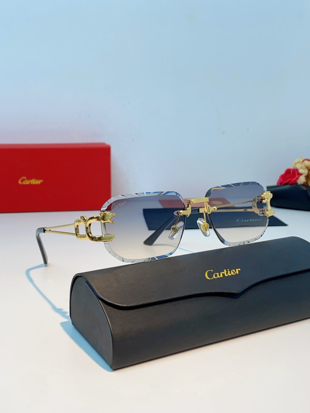 Cartier Square Brown Lens Sunglasses for Men & Women - 465756 - detail image 10