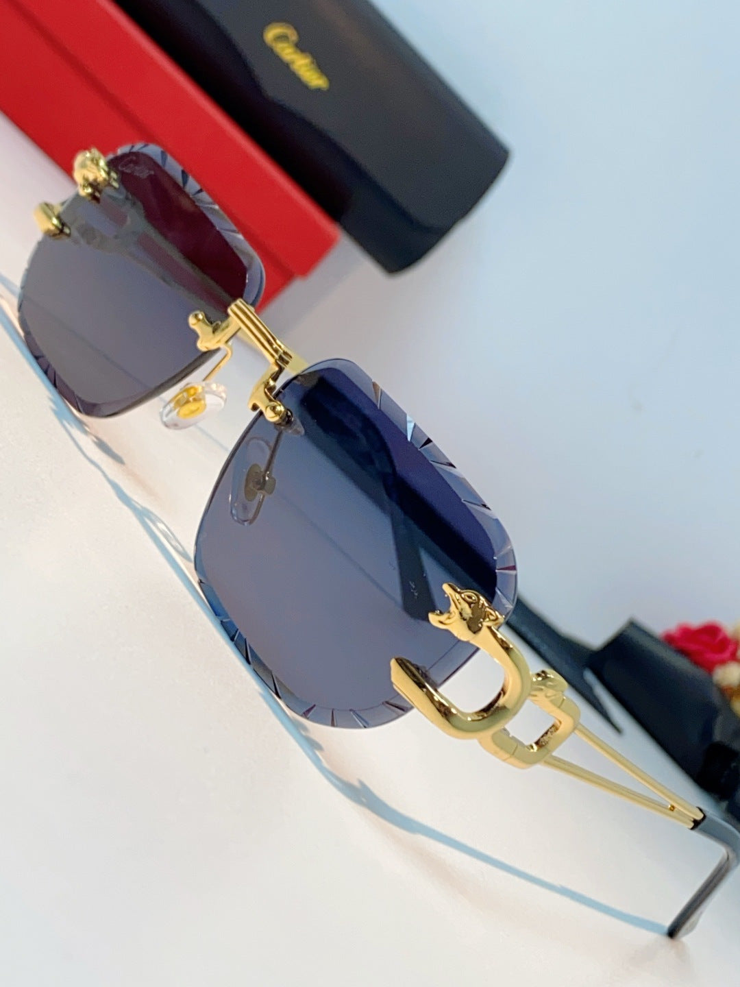 Cartier Square Blue Lens Sunglasses for Men & Women - 465758 - detail image 6