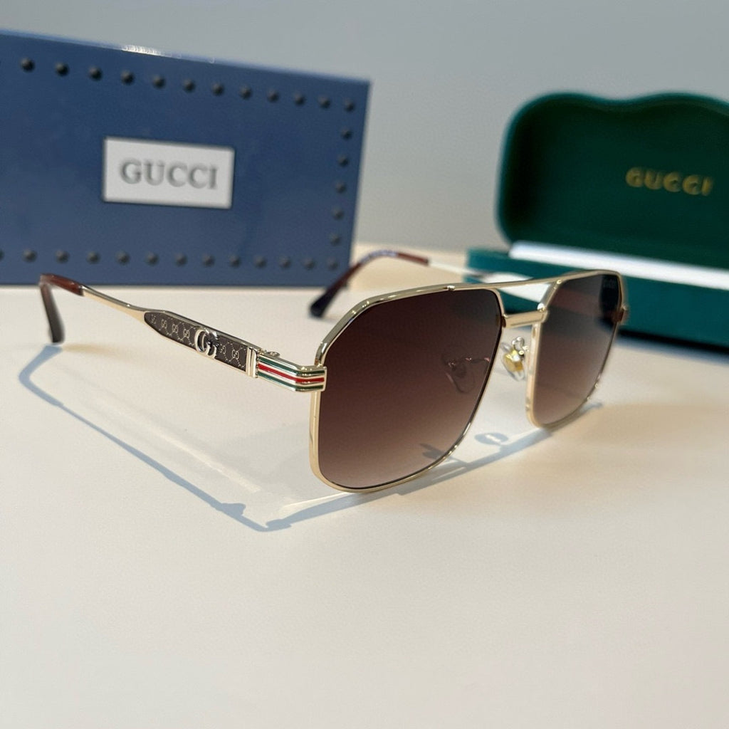 Gucci Metal Aviator Red Lens Sunglasses for Men & Women - 486341