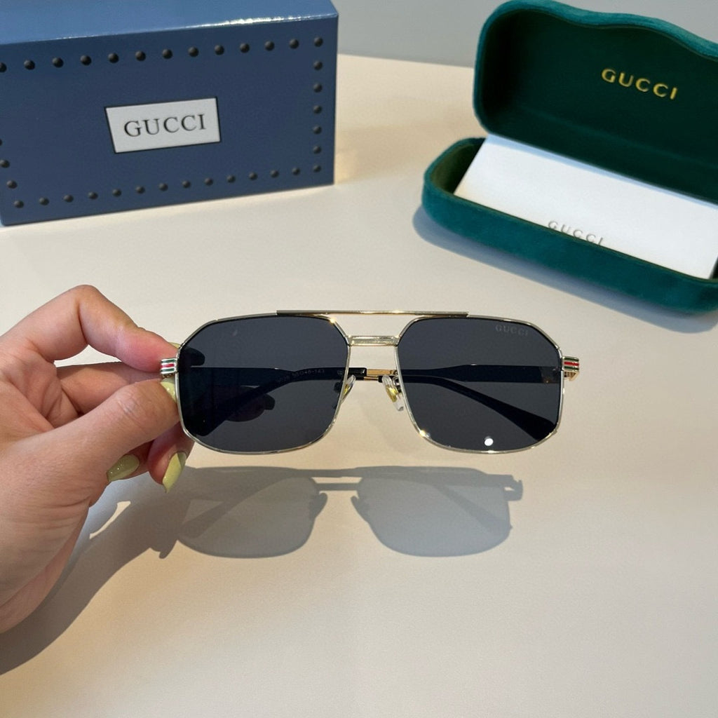 Gucci Metal Aviator Black Lens Sunglasses for Men & Women - 486342 - detail image 5