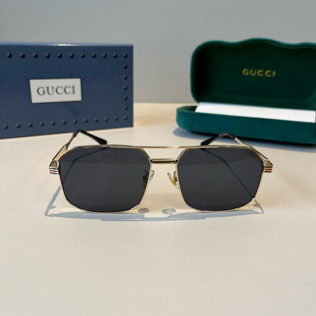 Gucci Metal Aviator Black Lens Sunglasses for Men & Women - 486342 - detail image 2