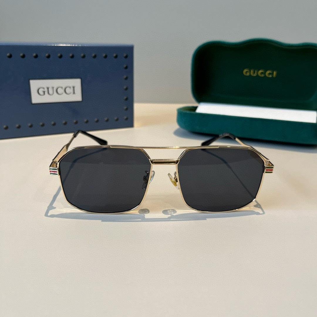 Gucci Metal Aviator Black Lens Sunglasses for Men & Women - 486342 - detail image 2