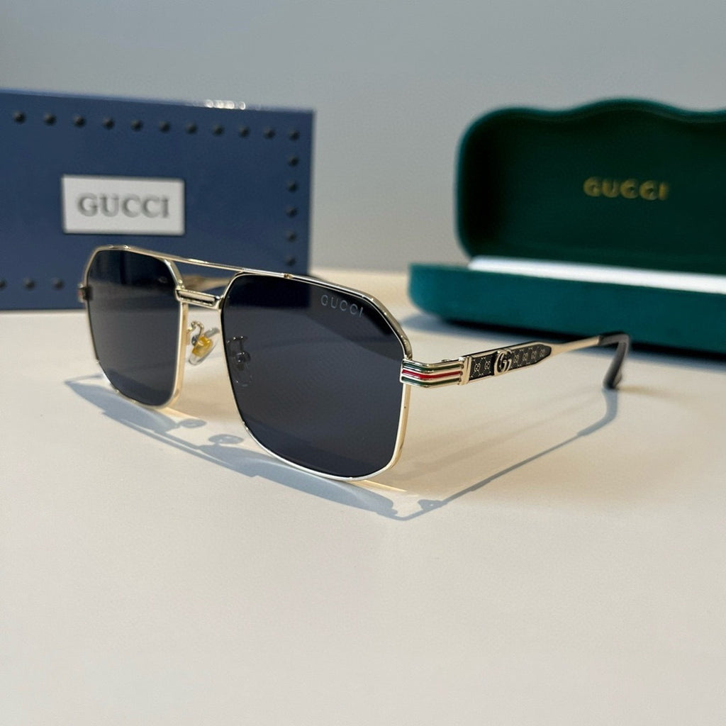 Gucci Metal Aviator Black Lens Sunglasses for Men & Women - 486342 - detail image 3