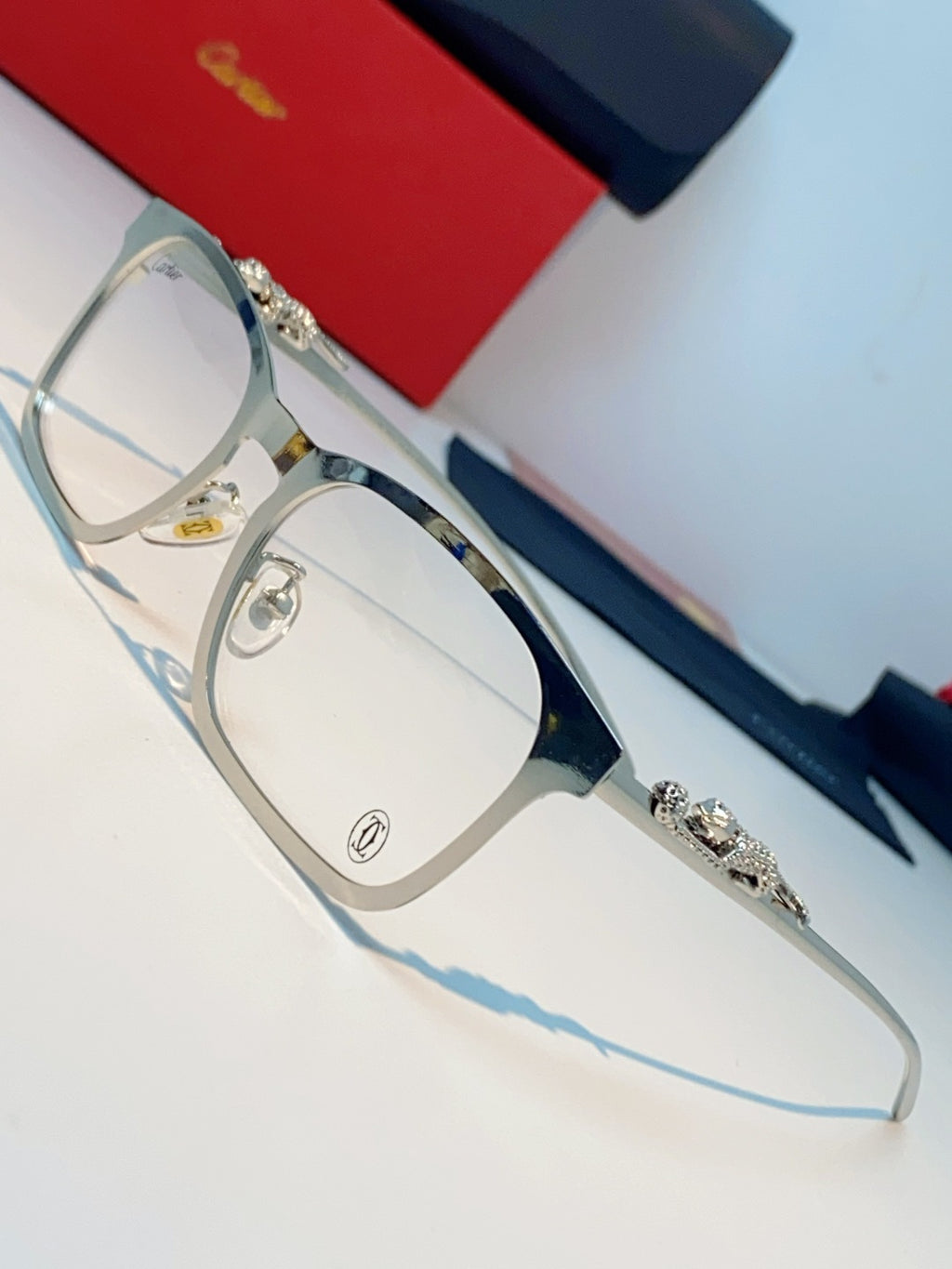 Cartier Blue-Light Square Silver Lens Sunglasses for Men & Women - detail image 7