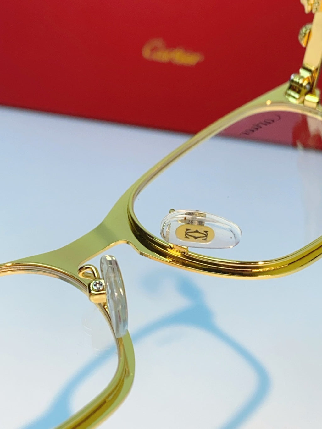 Cartier Blue-Light Square Orange Lens Sunglasses for Men & Women - detail image 9
