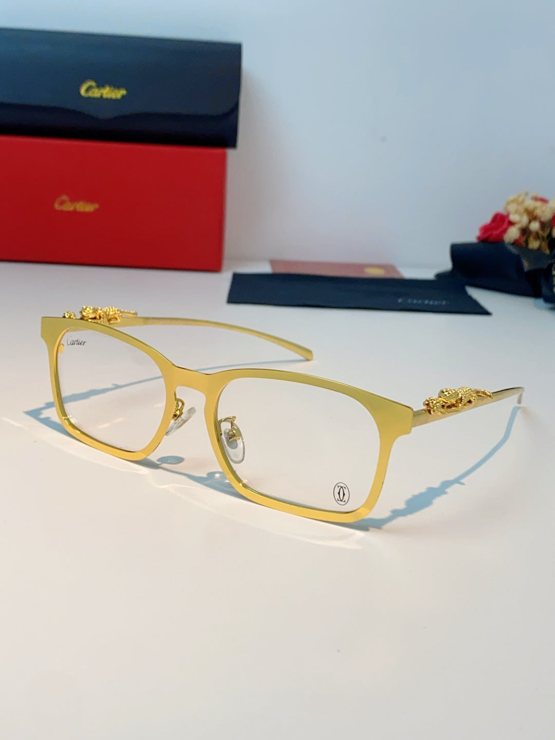 Cartier Blue-Light Square Orange Lens Sunglasses for Men & Women