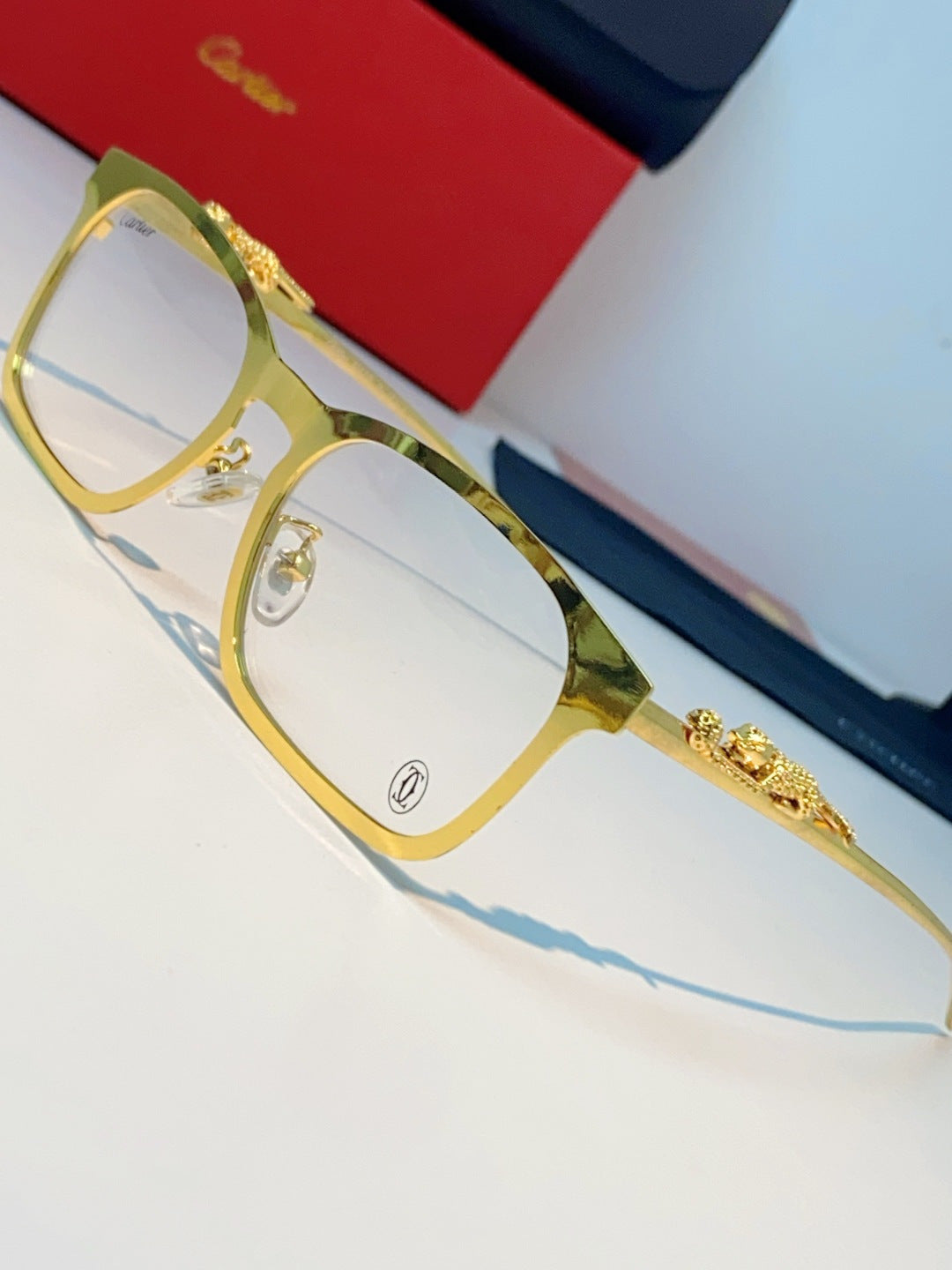 Cartier Blue-Light Square Orange Lens Sunglasses for Men & Women - detail image 7