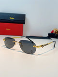 Cartier Lightweight Rimless Black Lens Sunglasses for Men & Women