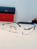 Cartier Lightweight Rimless Silver Lens Sunglasses for Men & Women