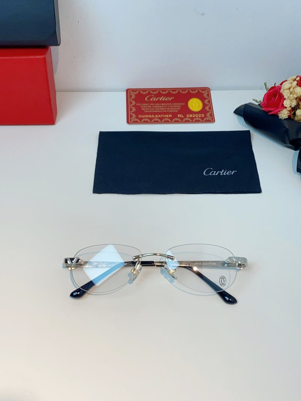 Cartier Lightweight Rimless Silver Lens Sunglasses for Men & Women - detail image 9