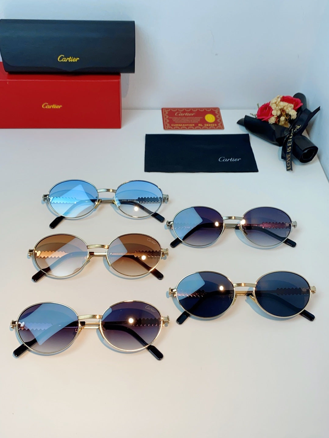 Cartier Metal Oval Silver Lens Sunglasses for Men & Women - detail image 12