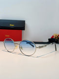 Cartier Metal Oval Red Lens Sunglasses for Men & Women