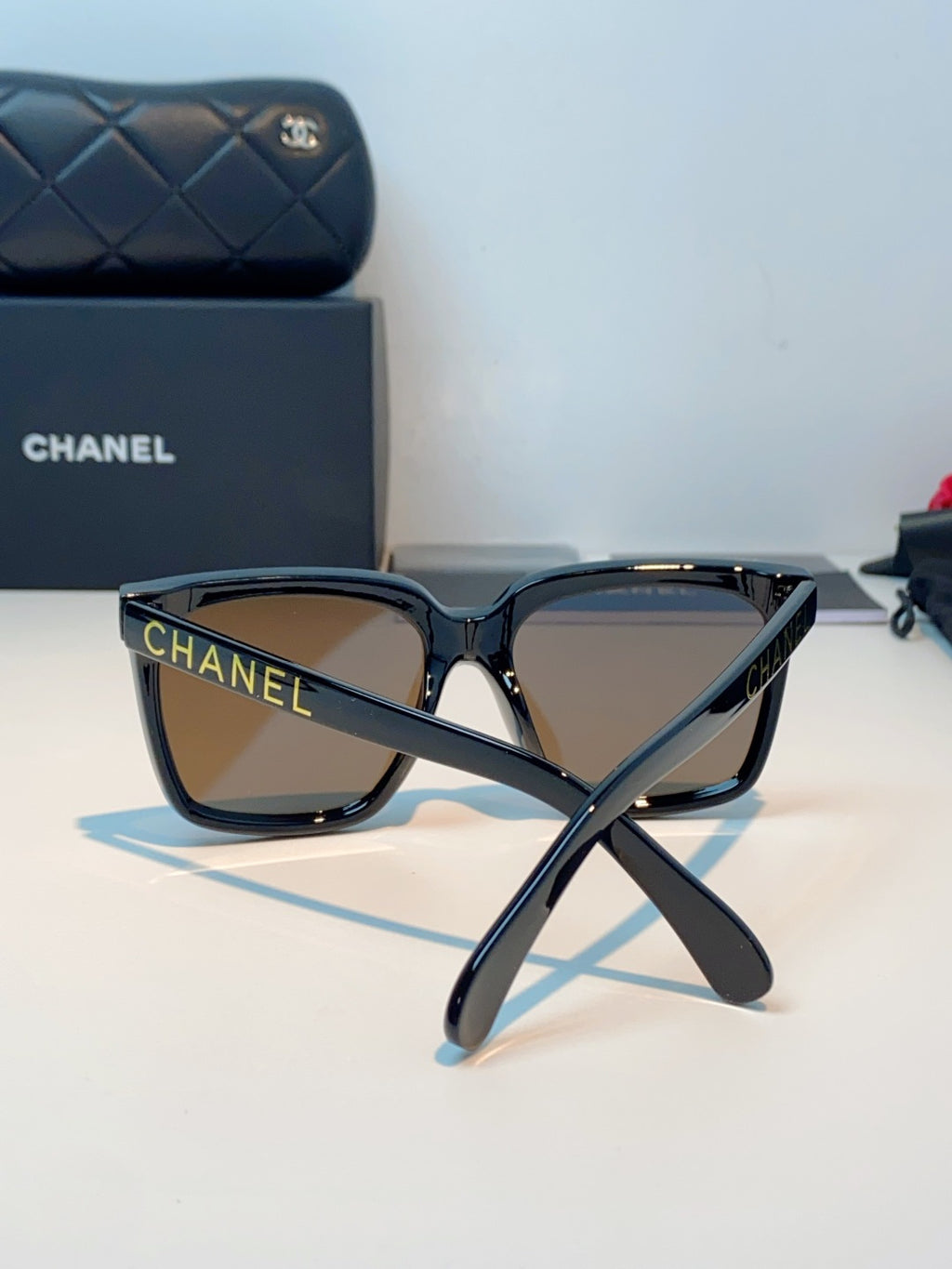Chanel Polarized Oversized Blue Lens Sunglasses for Men & Women - detail image 3