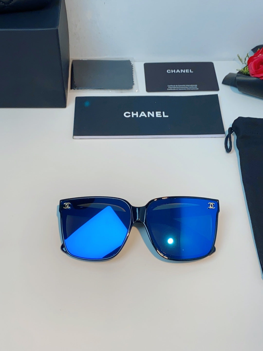 Chanel Polarized Oversized Blue Lens Sunglasses for Men & Women - detail image 9