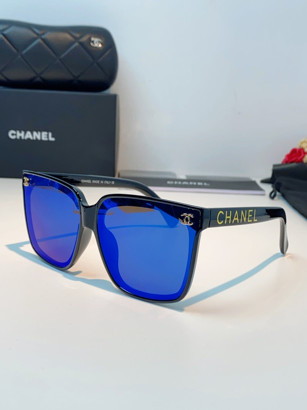 Chanel Polarized Oversized Blue Lens Sunglasses for Men & Women