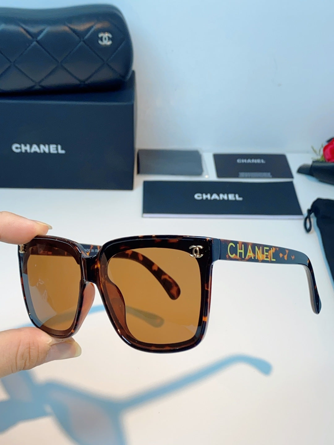 Chanel Polarized Oversized Brown Lens Sunglasses for Men & Women - detail image 6