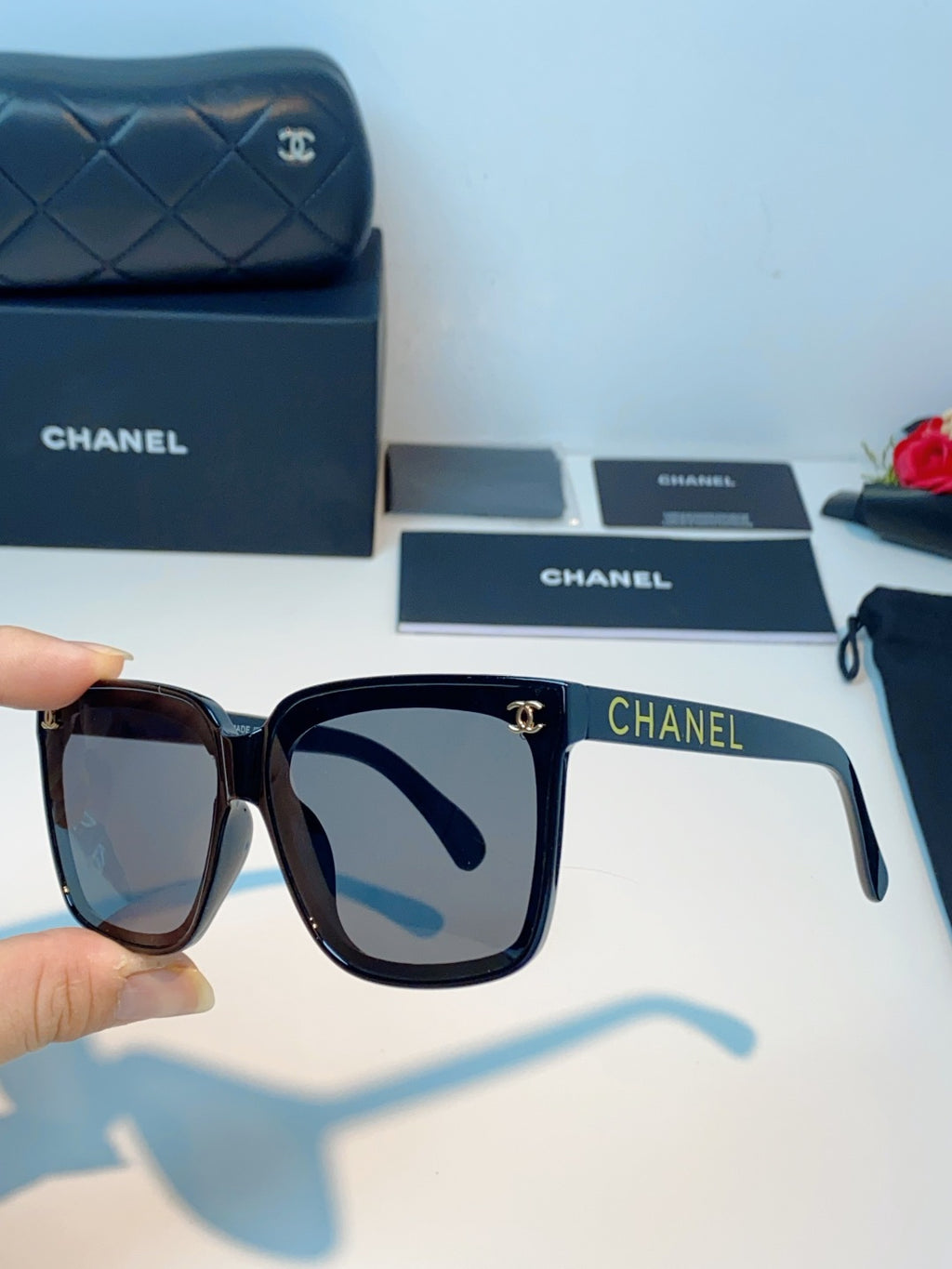 Chanel Polarized Oversized Gray Lens Sunglasses for Men & Women - detail image 6