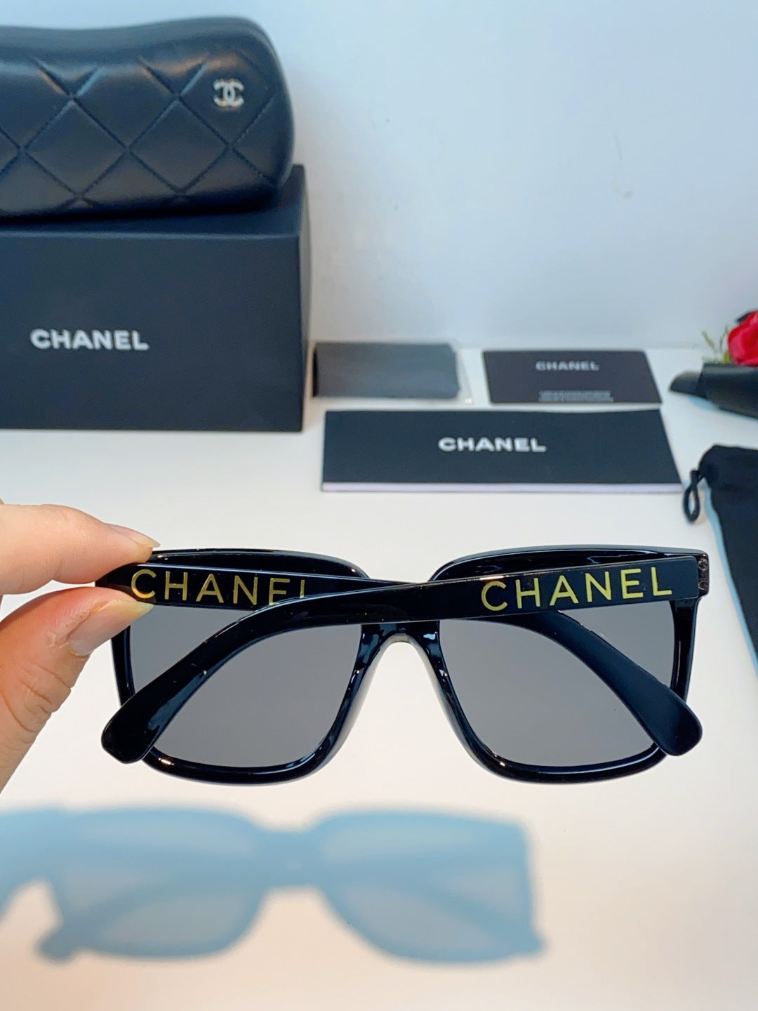 Chanel Polarized Oversized Gray Lens Sunglasses for Men & Women - detail image 5