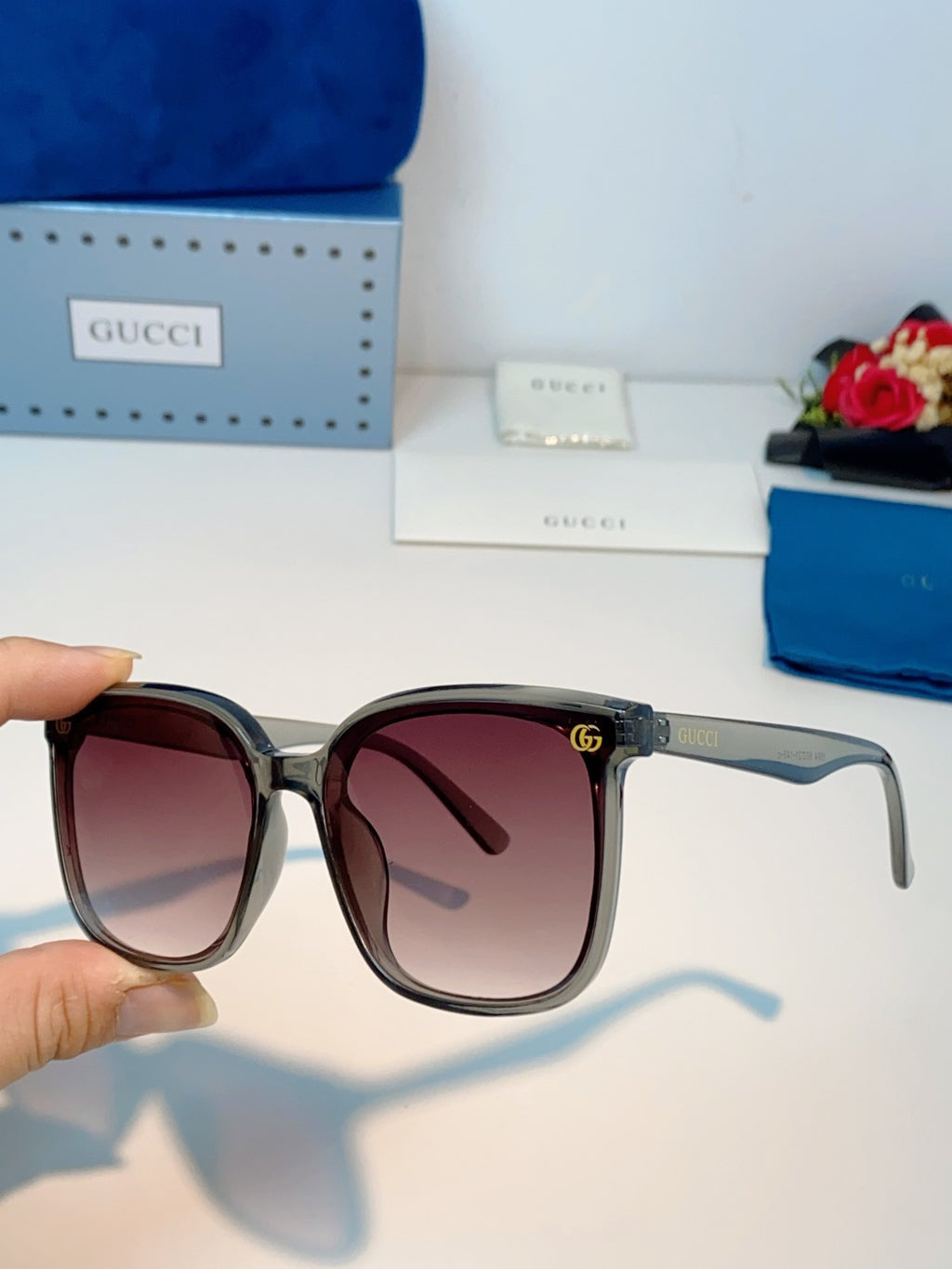 Gucci Fashion Red Lens Sunglasses for Men & Women - 493340 - detail image 6