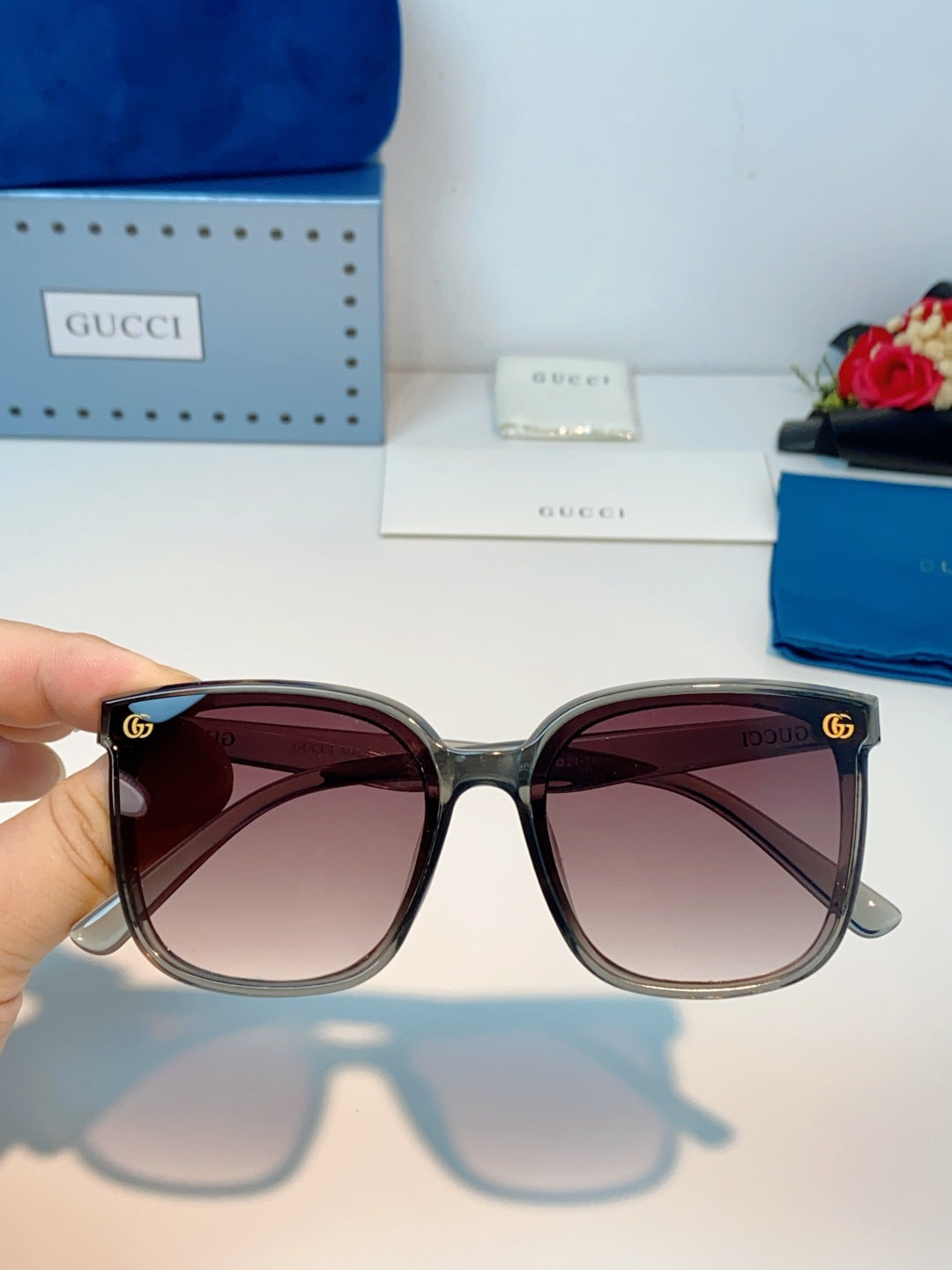 Gucci Fashion Red Lens Sunglasses for Men & Women - 493340 - detail image 4