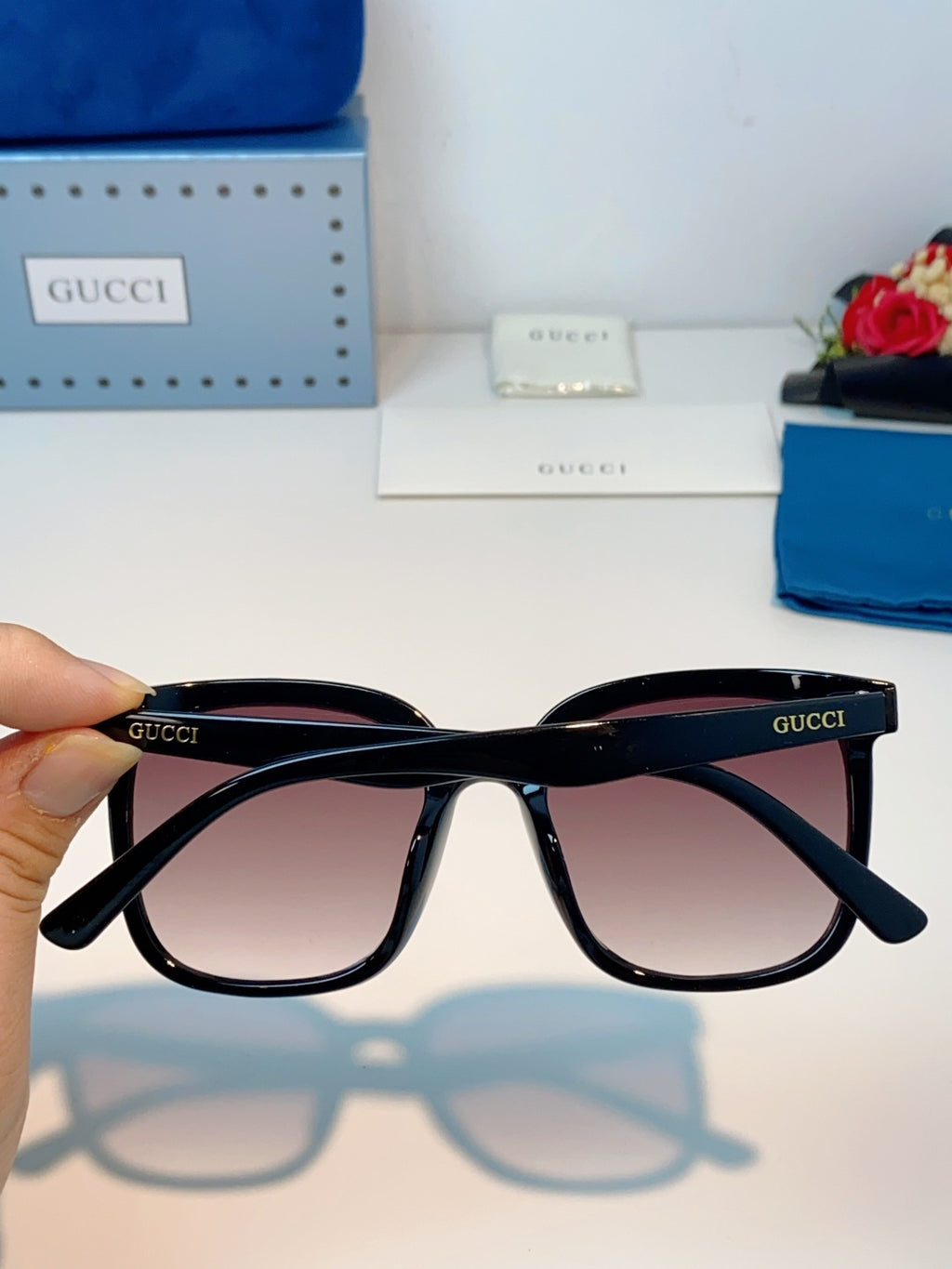 Gucci Fashion Red Lens Sunglasses for Men & Women - detail image 5