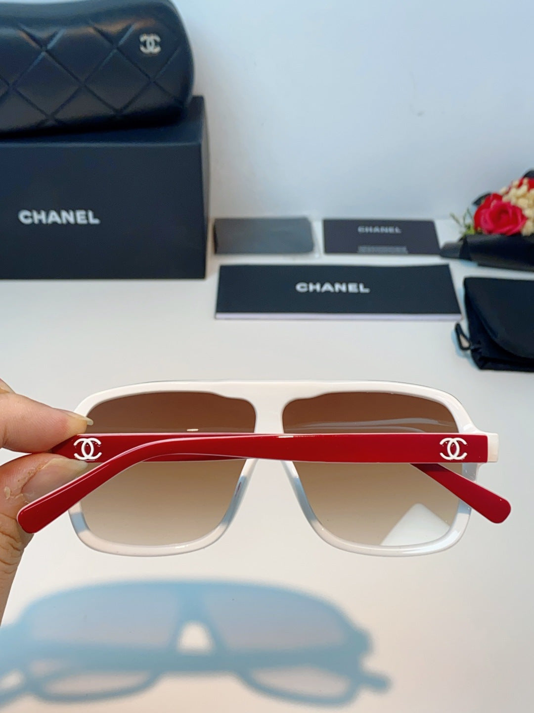 Chanel CH9158 Oversized Brown Lens Sunglasses for Men & Women - 493534 - detail image 5