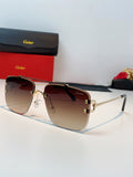 Cartier Lightweight Metal Rimless Red Lens Sunglasses for Men & Women - 487221
