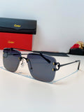 Cartier Lightweight Metal Rimless Blue Lens Sunglasses for Men & Wome - 487223