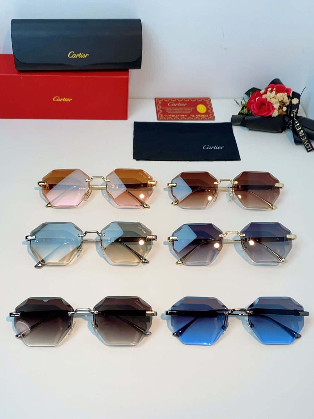 Cartier Fashion Red Lens Sunglasses for Men & Women - 487226 - detail image 12