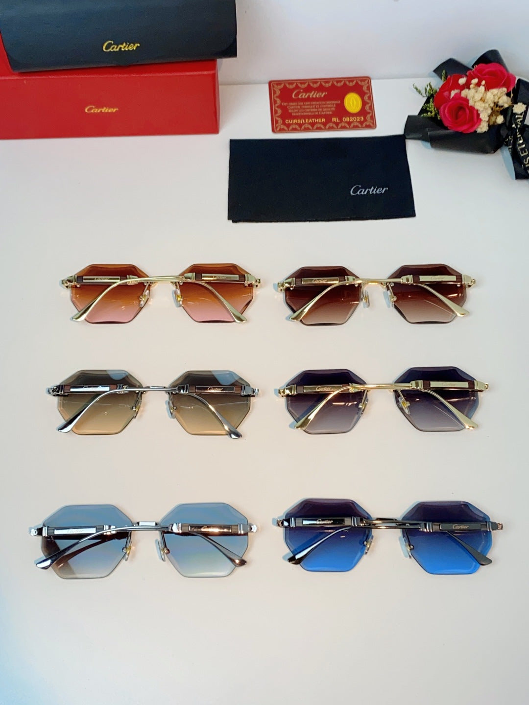 Cartier Fashion Blue Lens Sunglasses for Men & Women - 487229 - detail image 11
