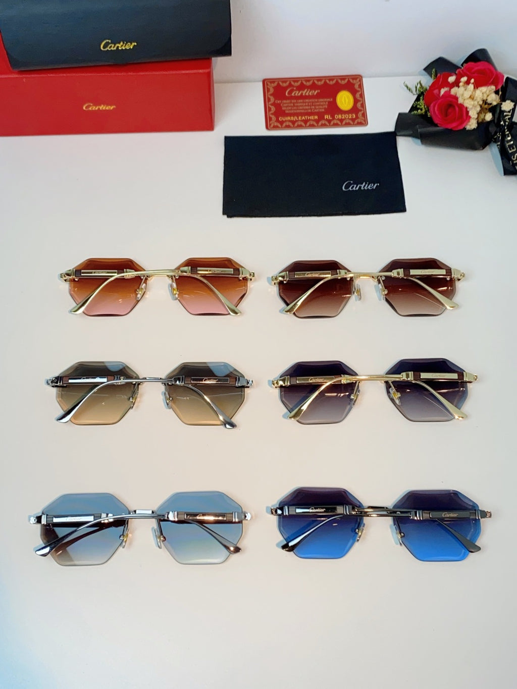Cartier Fashion Red Lens Sunglasses for Men & Women - 487226 - detail image 11