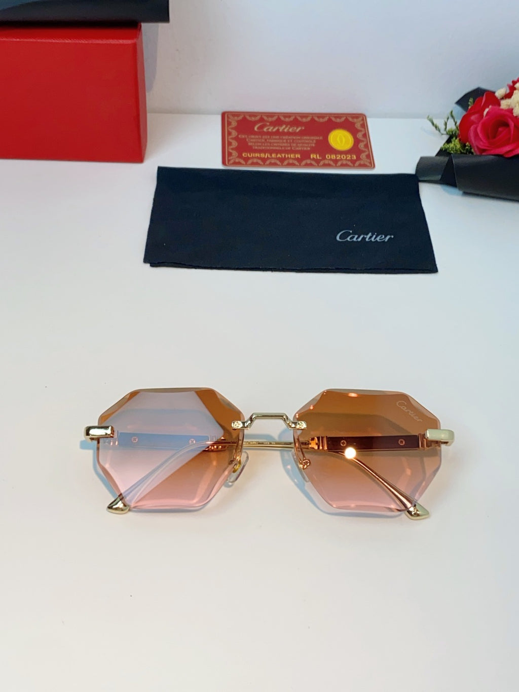 Cartier Fashion Orange Lens Sunglasses for Men & Women - detail image 9