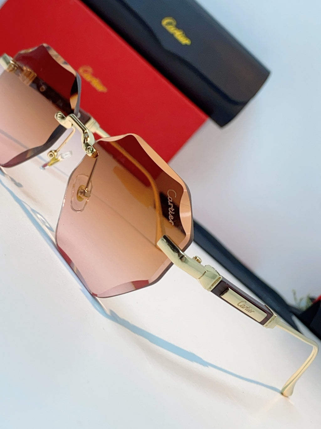 Cartier Fashion Orange Lens Sunglasses for Men & Women - detail image 7