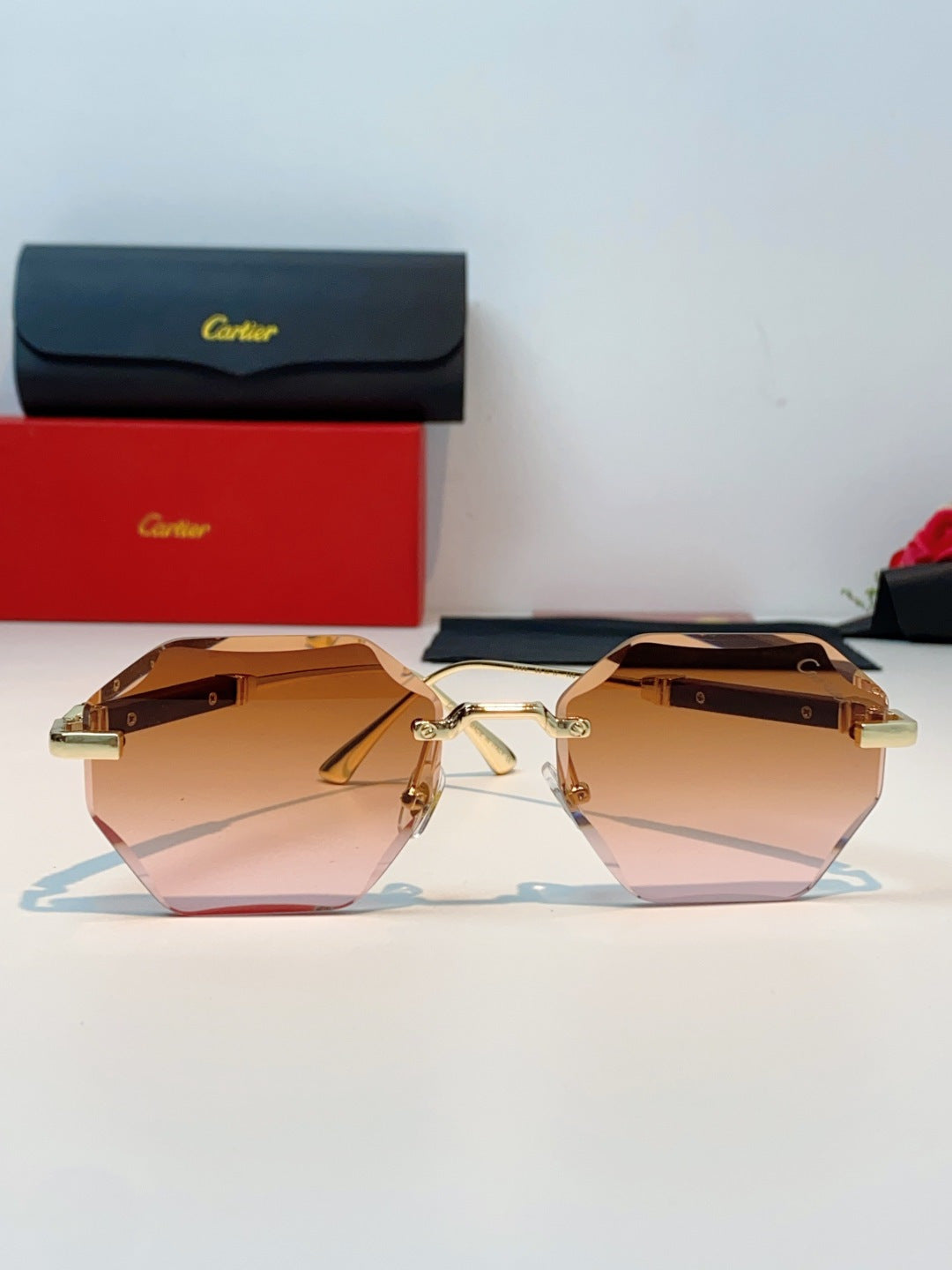 Cartier Fashion Orange Lens Sunglasses for Men & Women - detail image 2
