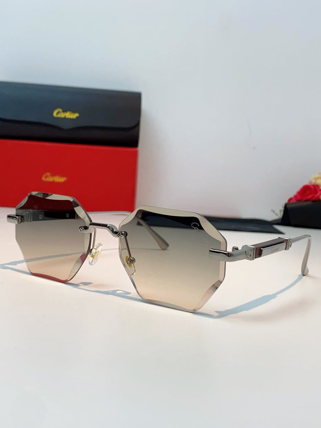 Cartier Fashion Silver Lens Sunglasses for Men & Women - 487225