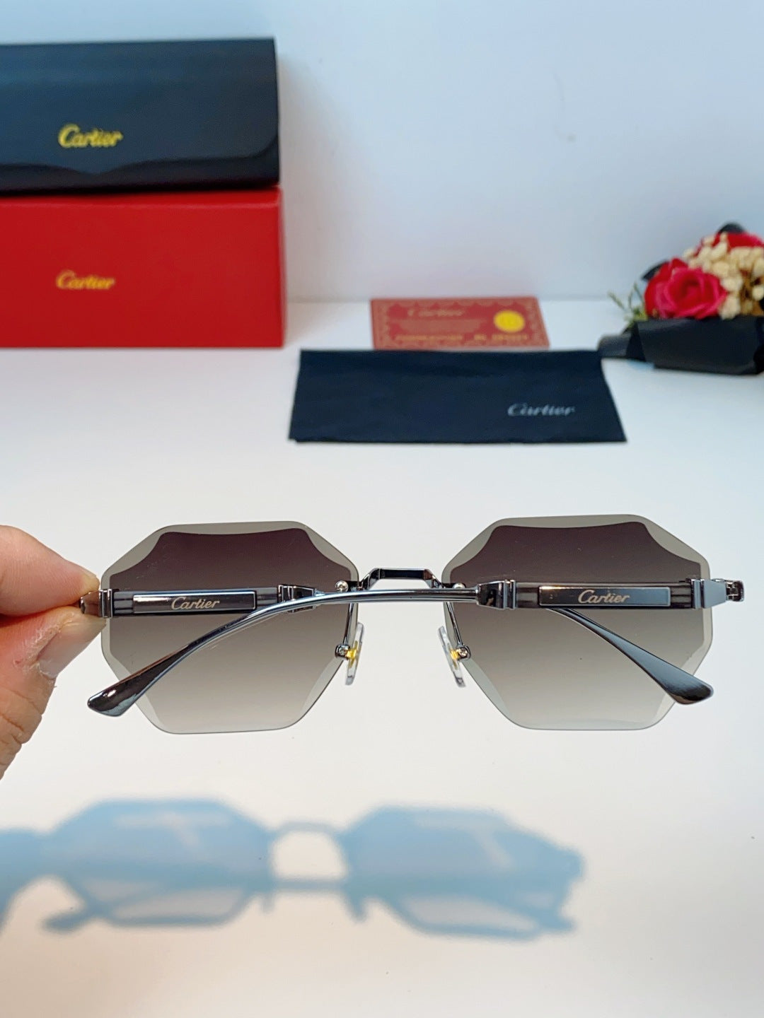Cartier Fashion Red Lens Sunglasses for Men & Women - 487226 - detail image 5
