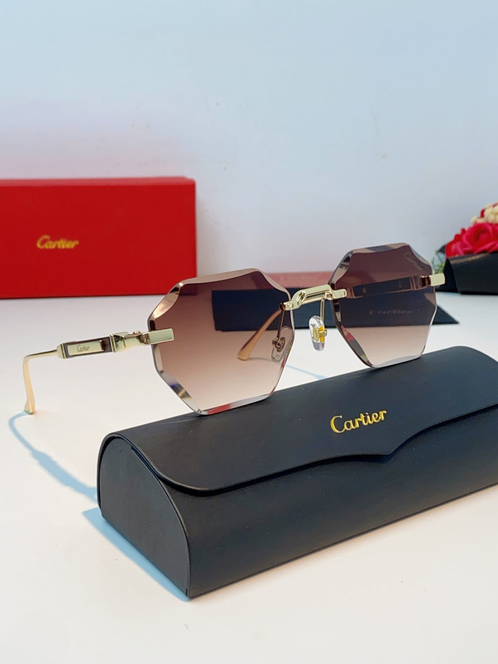 Cartier Fashion Red Lens Sunglasses for Men & Women - 487227 - detail image 10