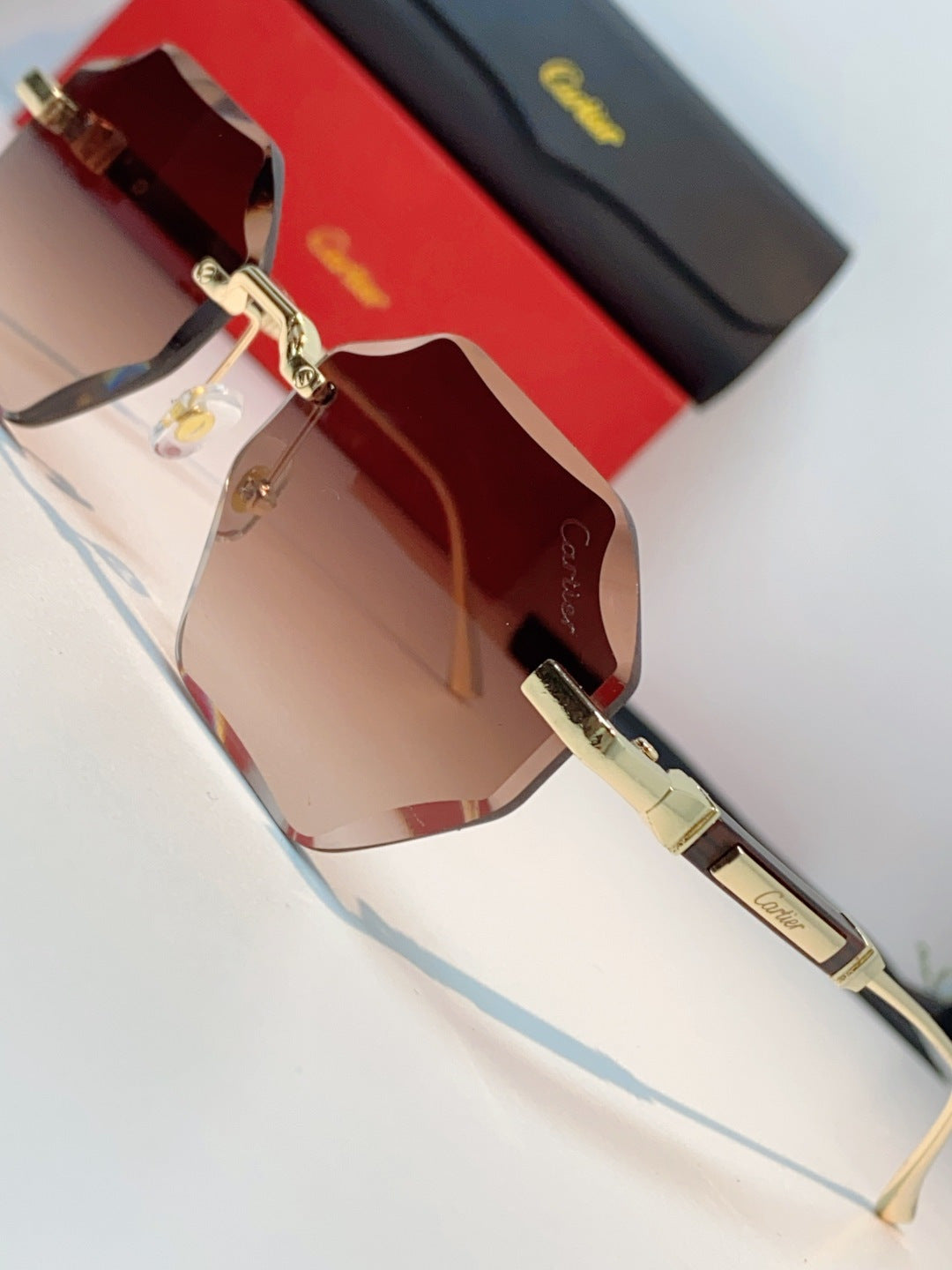 Cartier Fashion Red Lens Sunglasses for Men & Women - 487227 - detail image 7