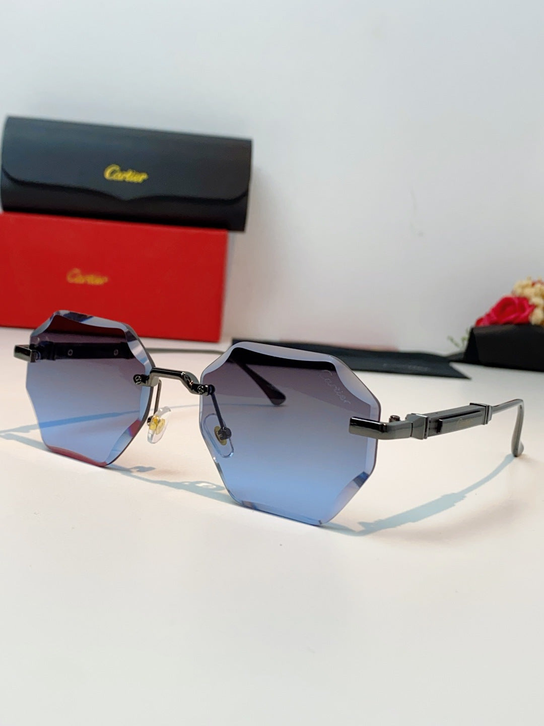 Cartier Fashion Blue Lens Sunglasses for Men & Women - 487229