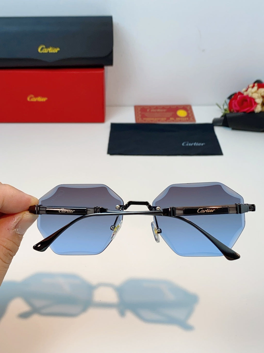 Cartier Fashion Blue Lens Sunglasses for Men & Women - 487229 - detail image 5