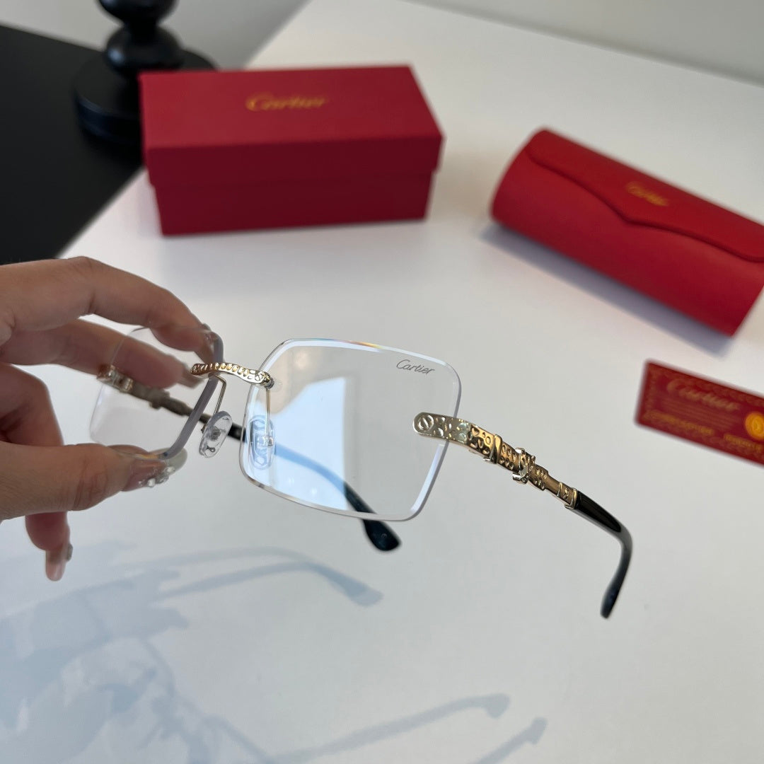 Cartier Lightweight Metal Rimless Silver Lens Sunglasses for Men & Wo - 493702 - detail image 4